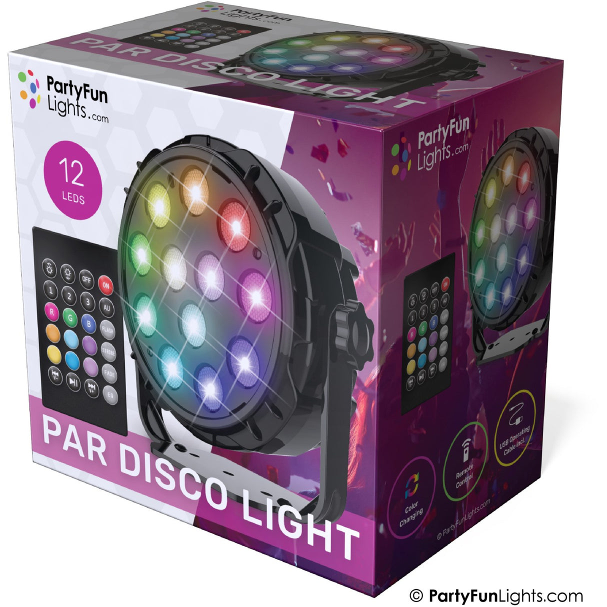 Party Funlight Flomlys Disco Lampe Med Fjernkontroll Ø: 12,6cm
