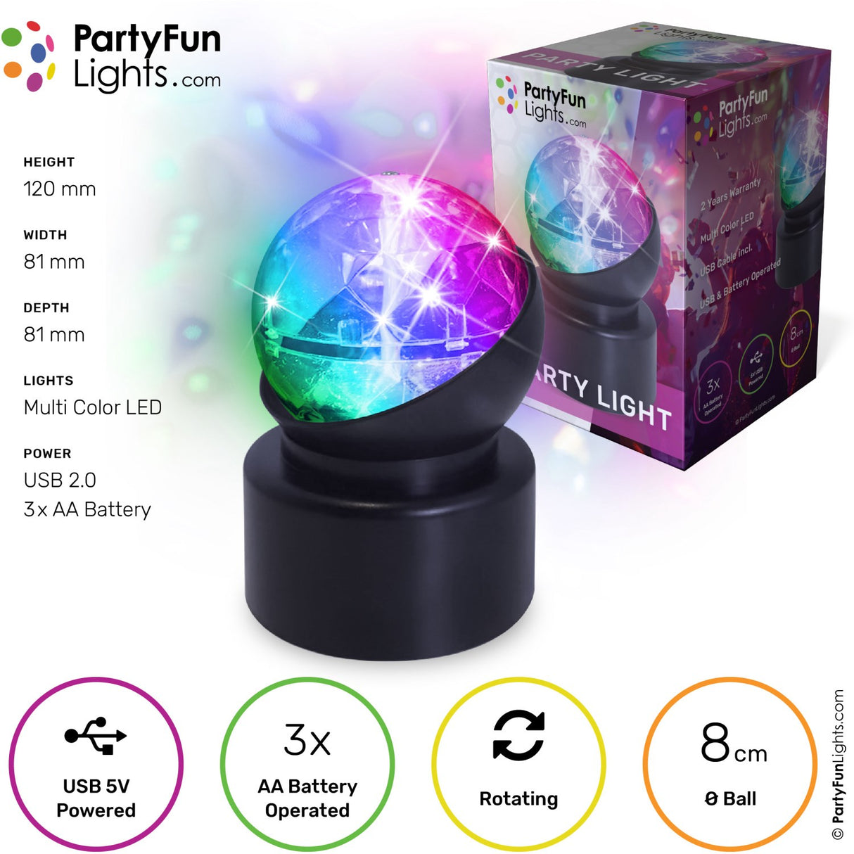 Party Funlight Mini Festlampe Ø: 8cm