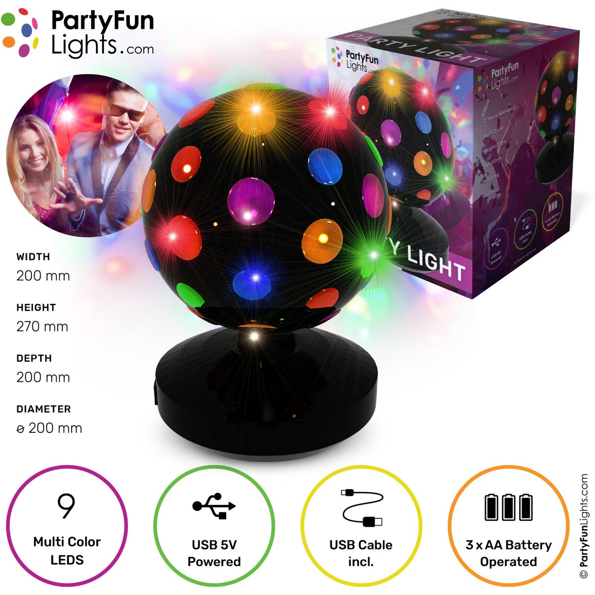 Party Funlight Disco Lampe Ø: 20cm