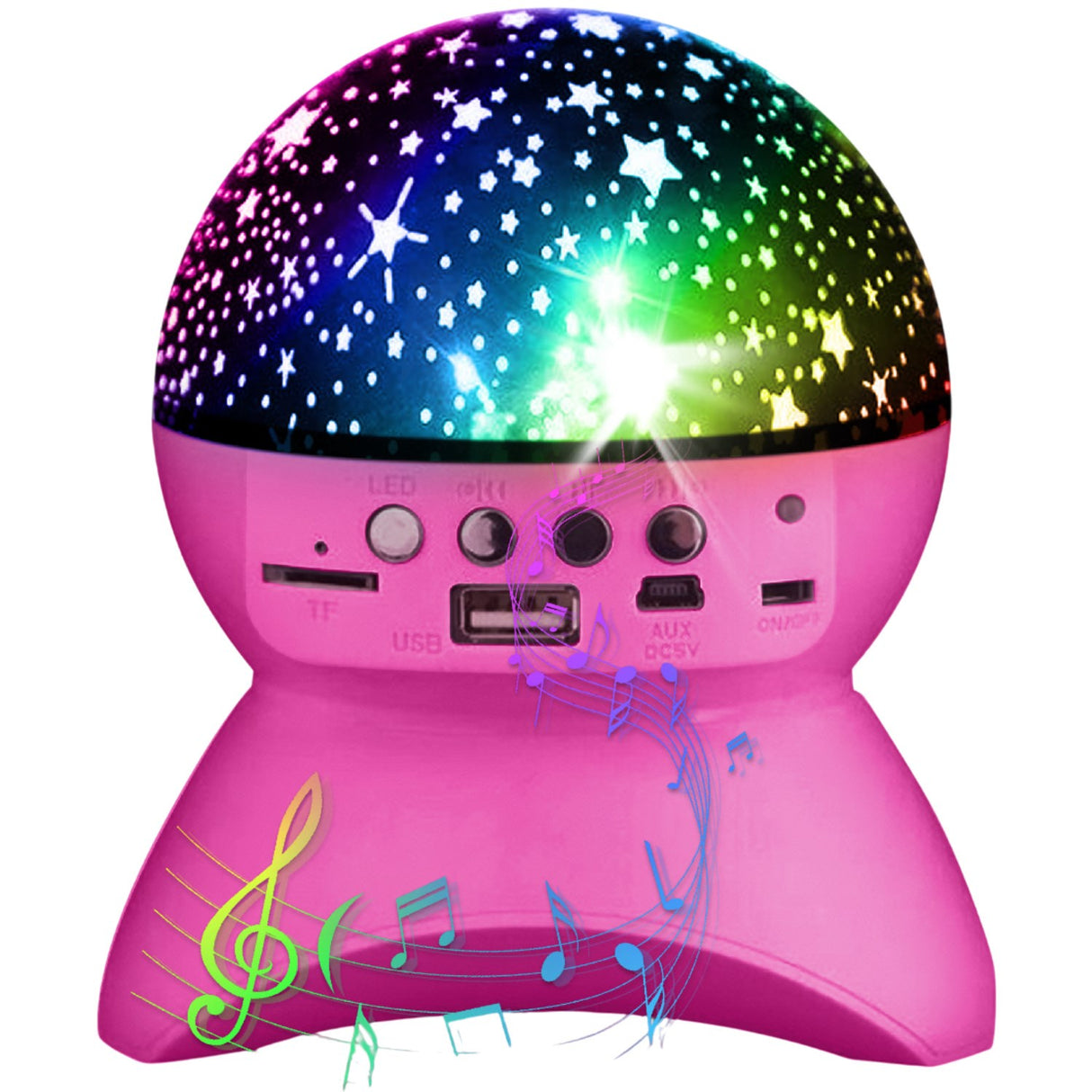 Party Funlight Starry Sky Bluetooth Høyttaler - Rosa