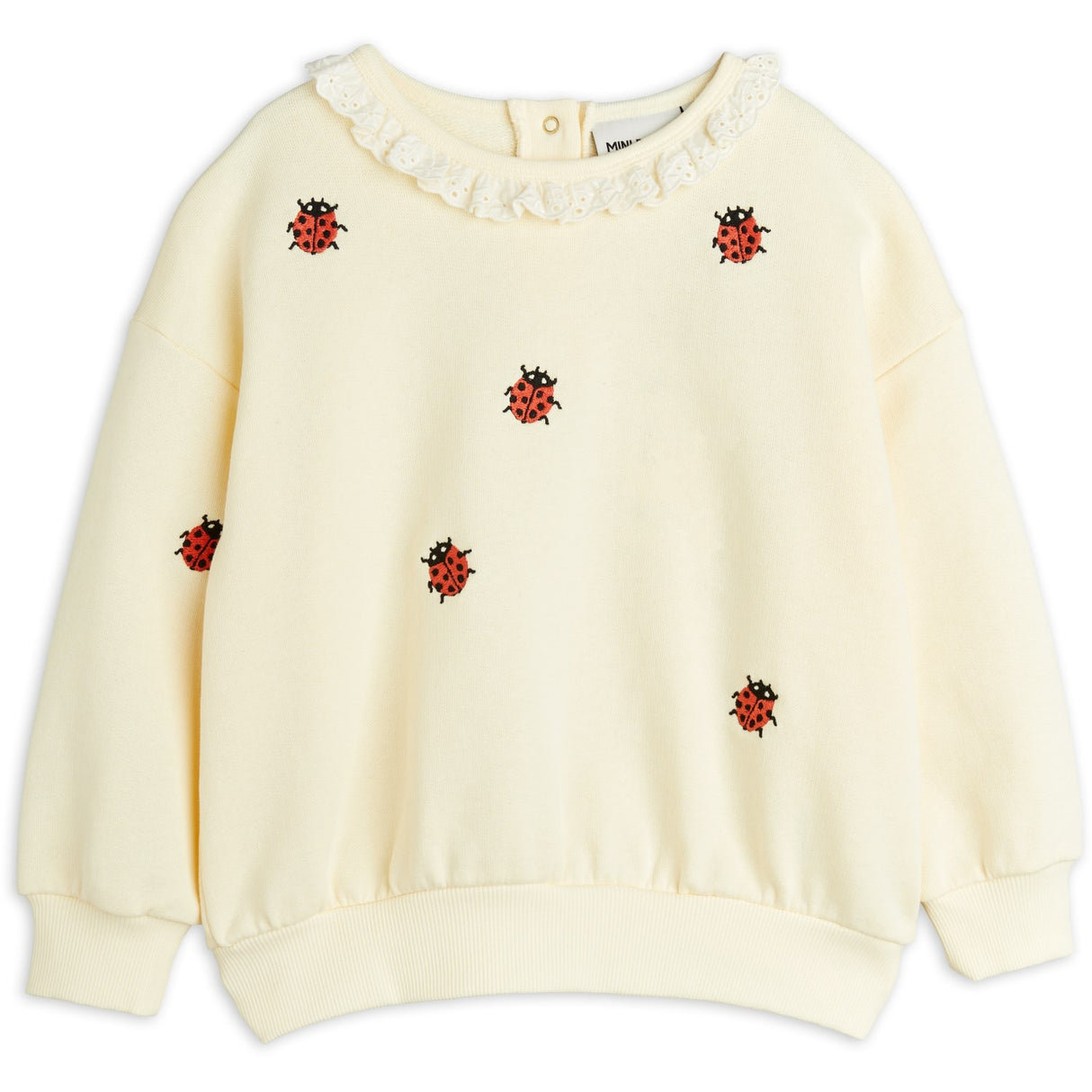 Mini Rodini Offwhite Ladybugs Embroidery Lace Collegegenser