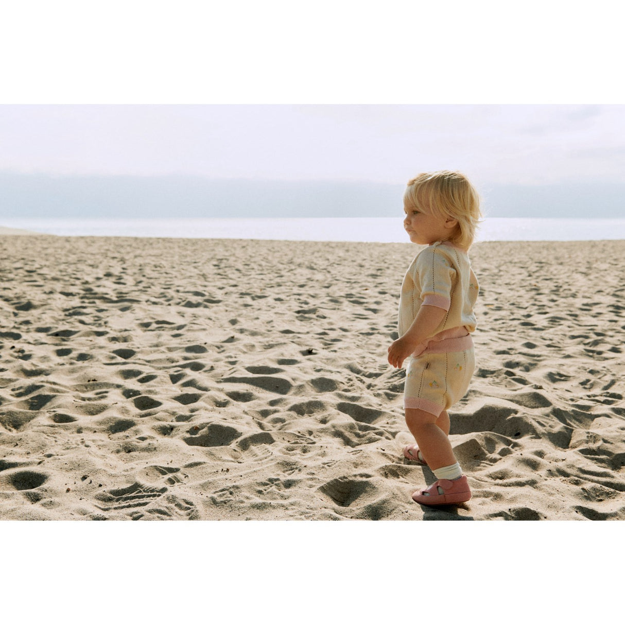 Wheat Sandshell Strikk Topp S/S Malvina