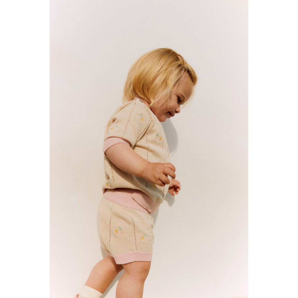 Wheat Sandshell Strikk Topp S/S Malvina