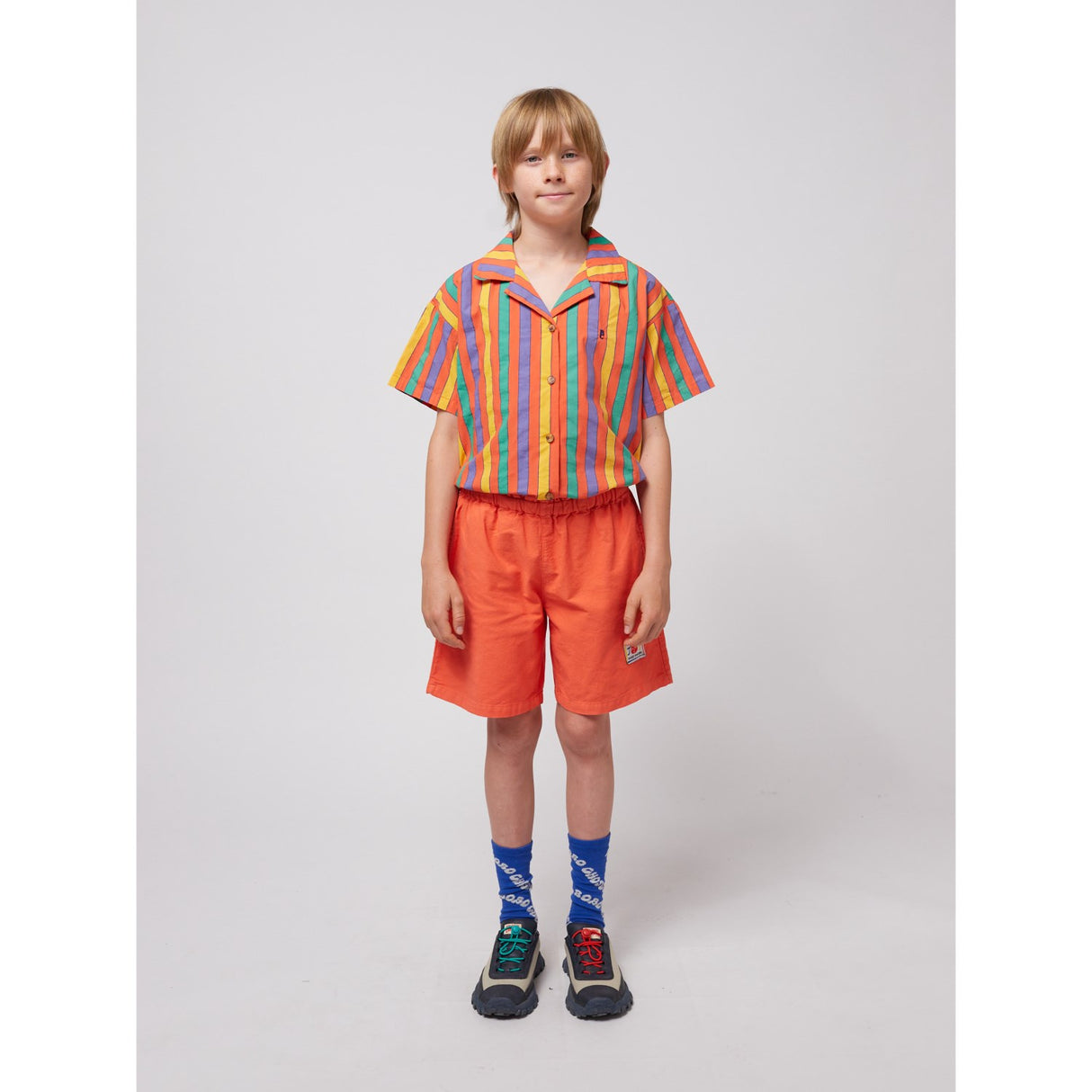 Bobo Choses Red Smiling Woven Bermuda Shorts