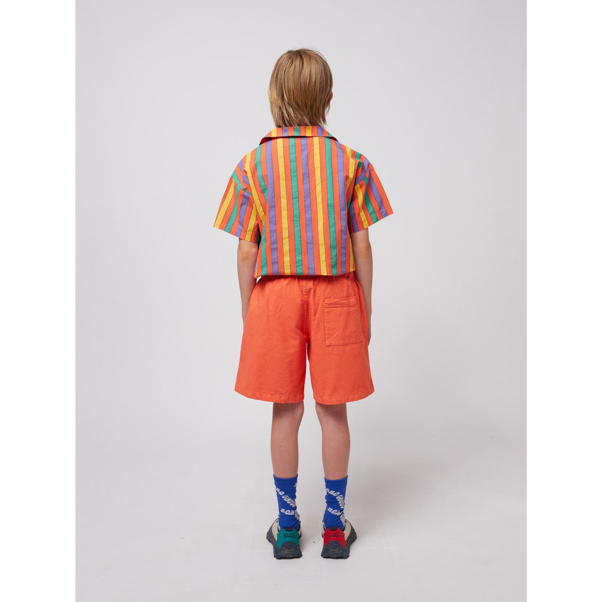 Bobo Choses Red Smiling Woven Bermuda Shorts