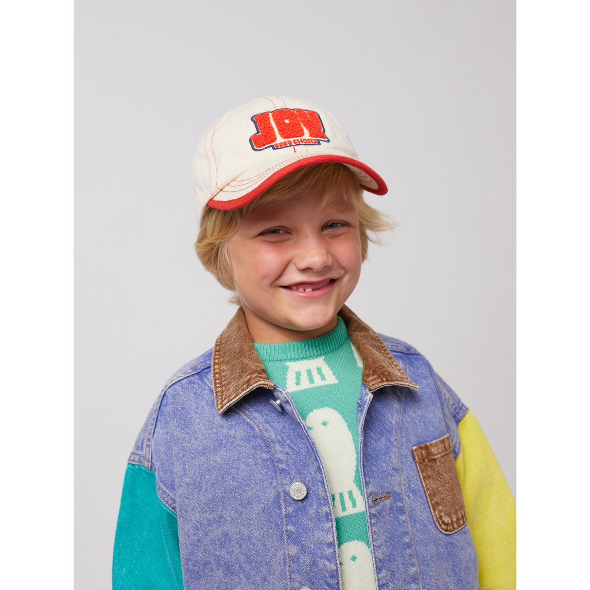 Bobo Choses Offwhite Joy Patch Bomull Caps