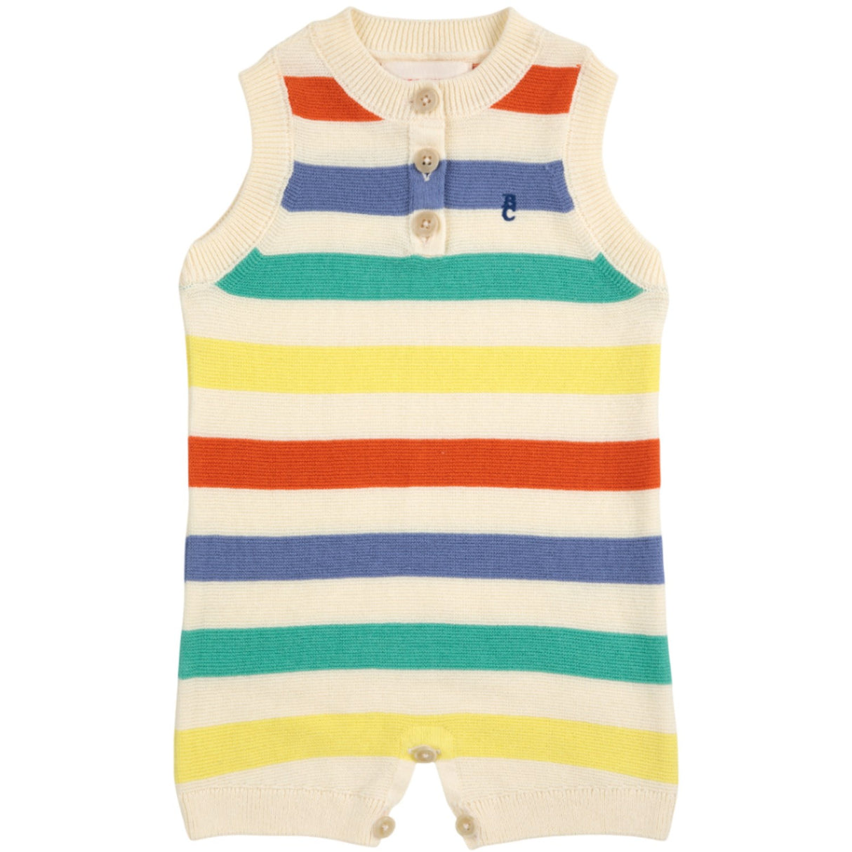 Bobo Choses Multicolor Multicolor Striped Strikket Playsuit