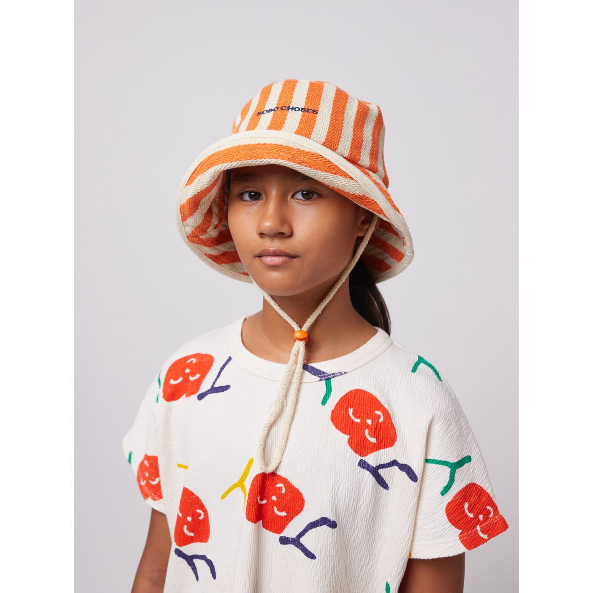 Bobo Choses Orange Striped Bøtte Lue