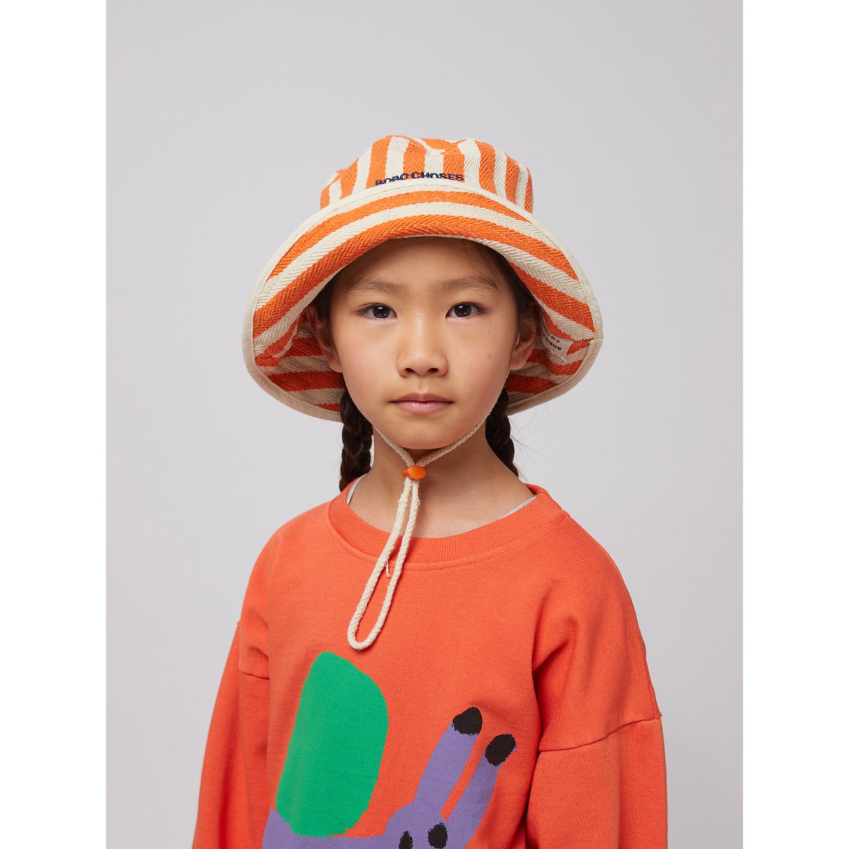 Bobo Choses Orange Striped Bøtte Lue