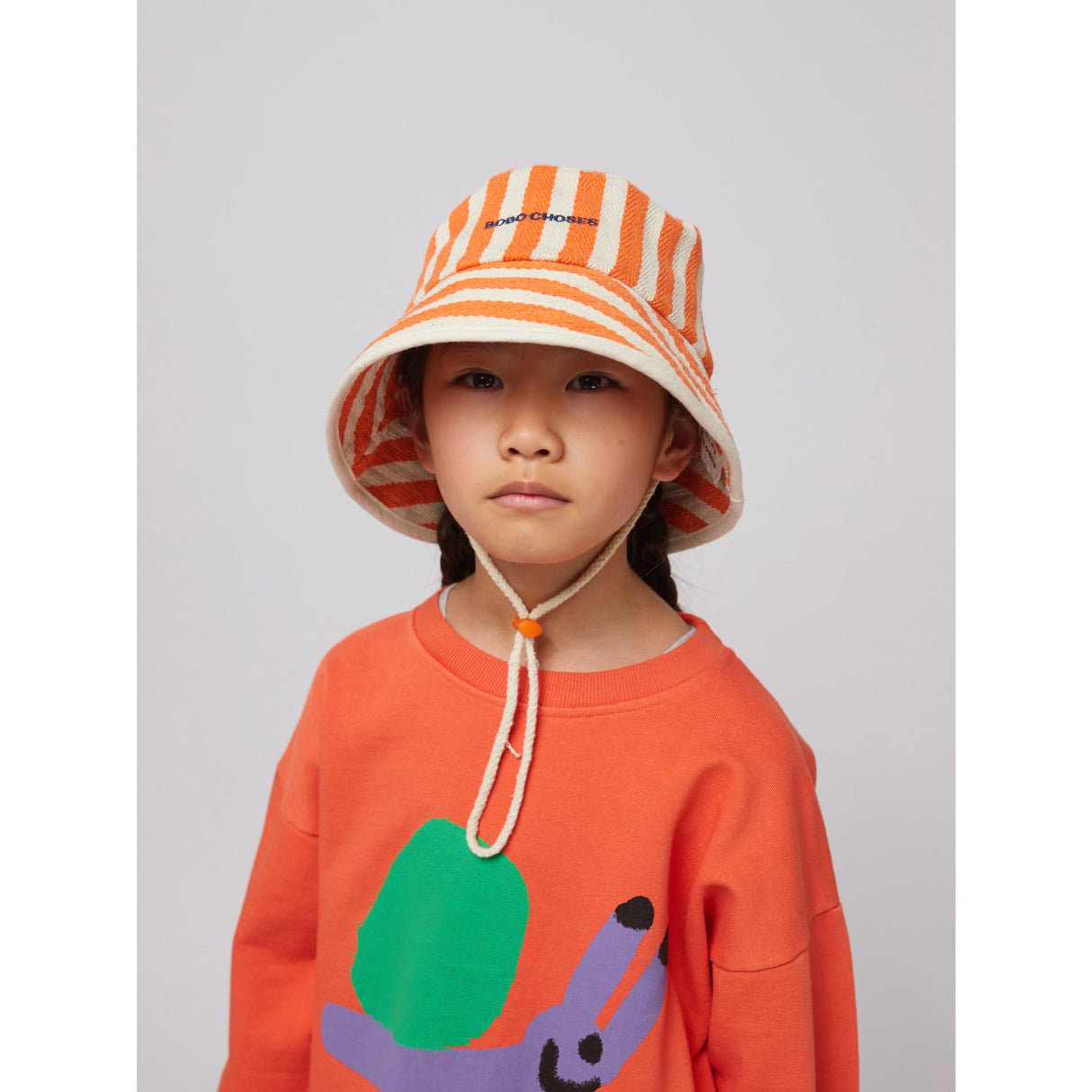 Bobo Choses Orange Striped Bøtte Lue
