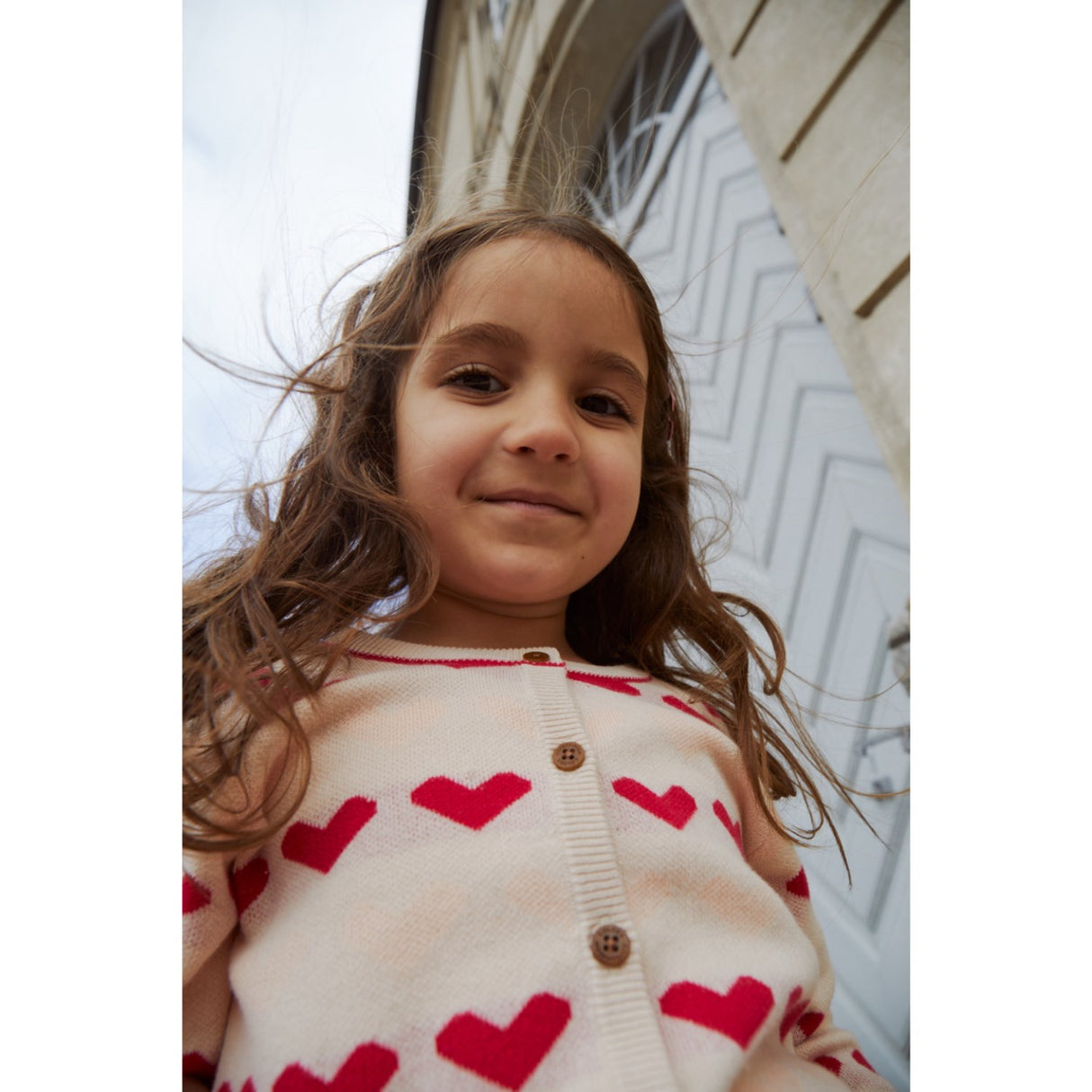 COPENHAGEN COLORS Berry Comb. Strikket Heart Cardigan