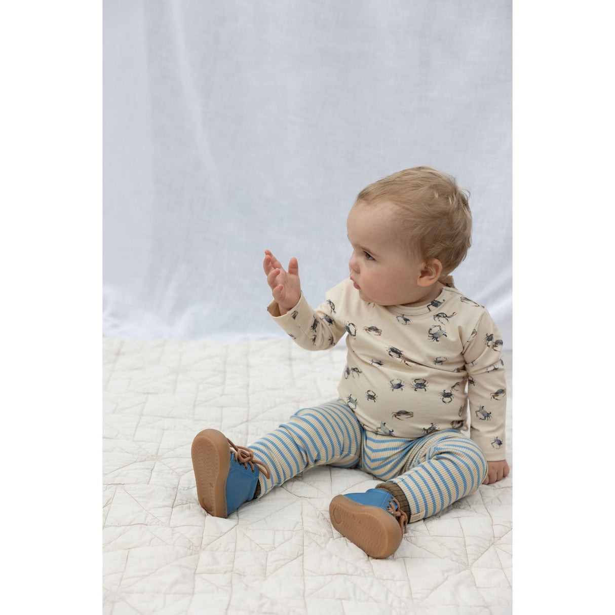 Petit Piao Allure Blue/Dark Off White Leggings Modal Striped