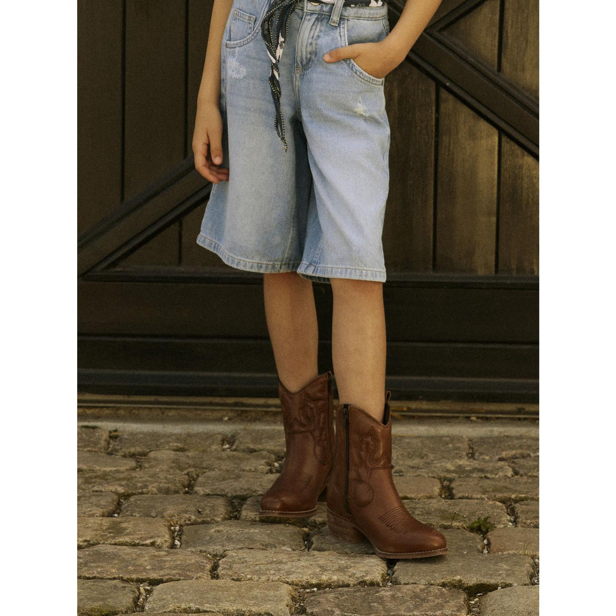 Name It Medium Blue Denim Bella Skater Shorts