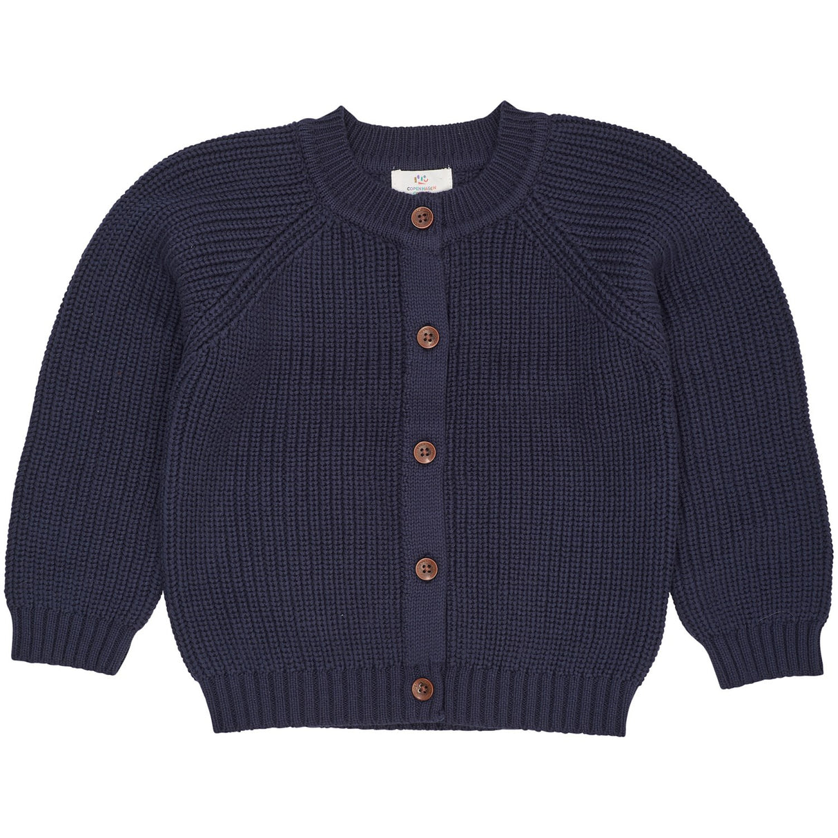 COPENHAGEN COLORS Navy Strikket Classic Rib Cardigan