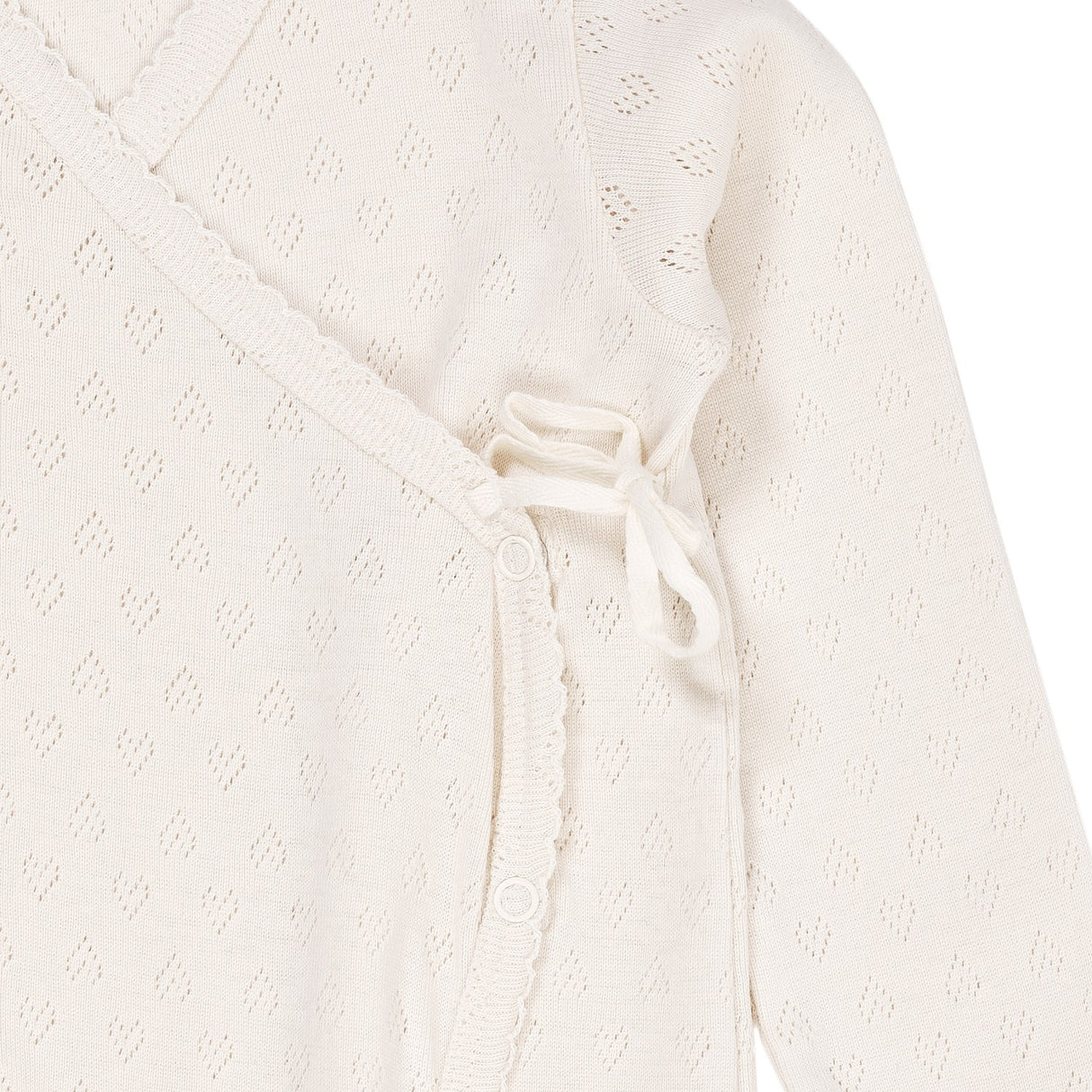 COPENHAGEN COLORS Cream Pointelle Cross-Over Heldrakt