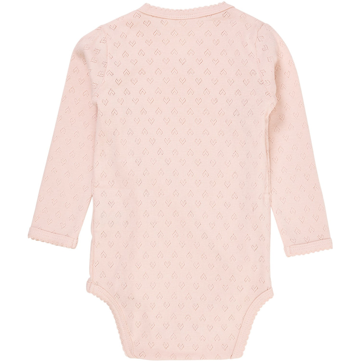 COPENHAGEN COLORS Dusty Rose Pointelle Heart Crossover Body Ls
