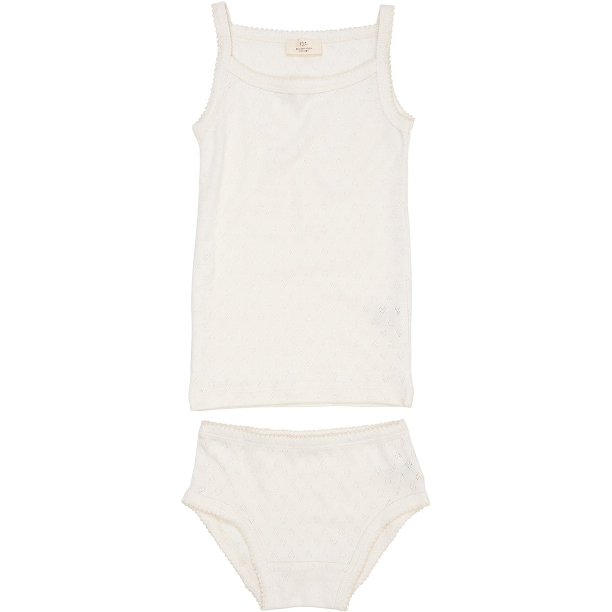 COPENHAGEN COLORS Cream Pointelle Heart Undertøy Sett