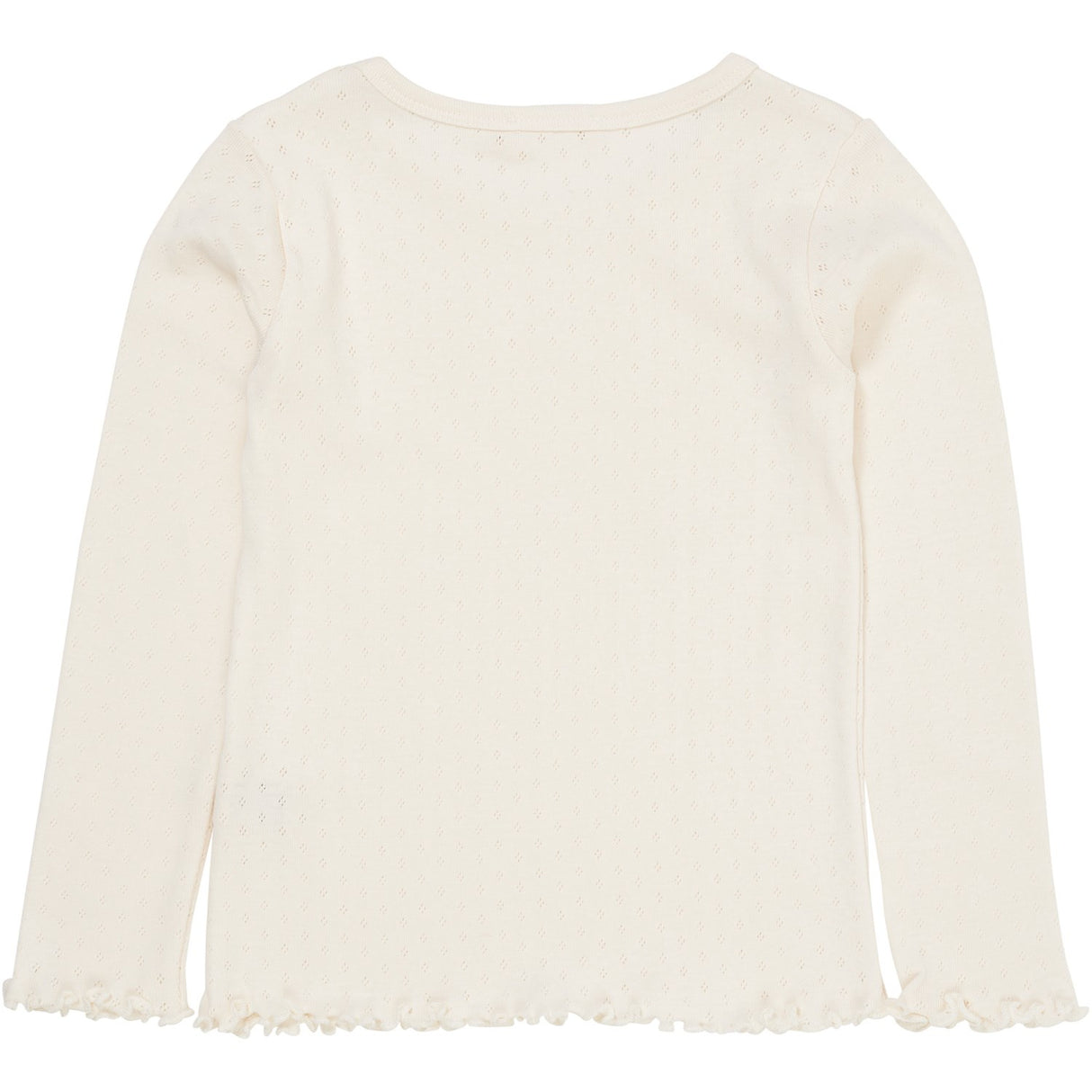 COPENHAGEN COLORS Cream Summer Pointelle Ls Tee