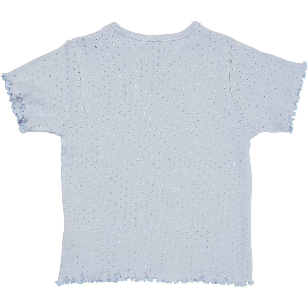 COPENHAGEN COLORS Dusty Blue Summer Pointelle T-Skjorte Ss