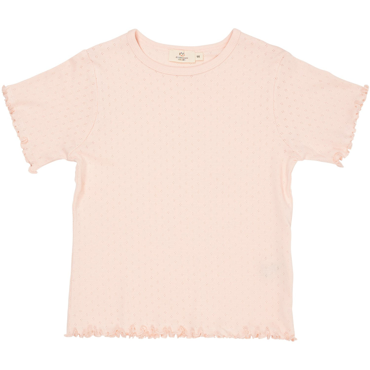 COPENHAGEN COLORS Dusty Rose Summer Pointelle T-Skjorte Ss