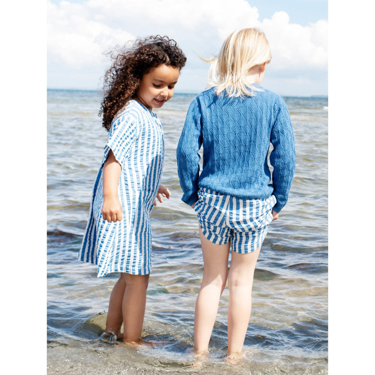 Serendipity Azur Stripe Knap Kjole