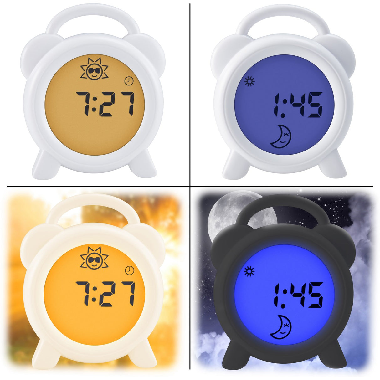 Alecto White Sleep Trainer, Night Light Og Alarm Clock