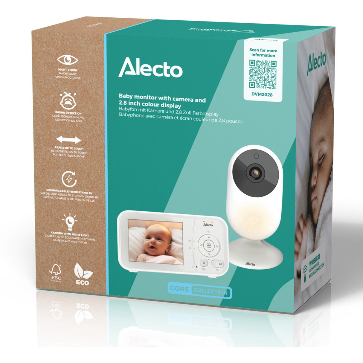 Alecto Video Baby Monitor Med 2.8 Inch Farge Display