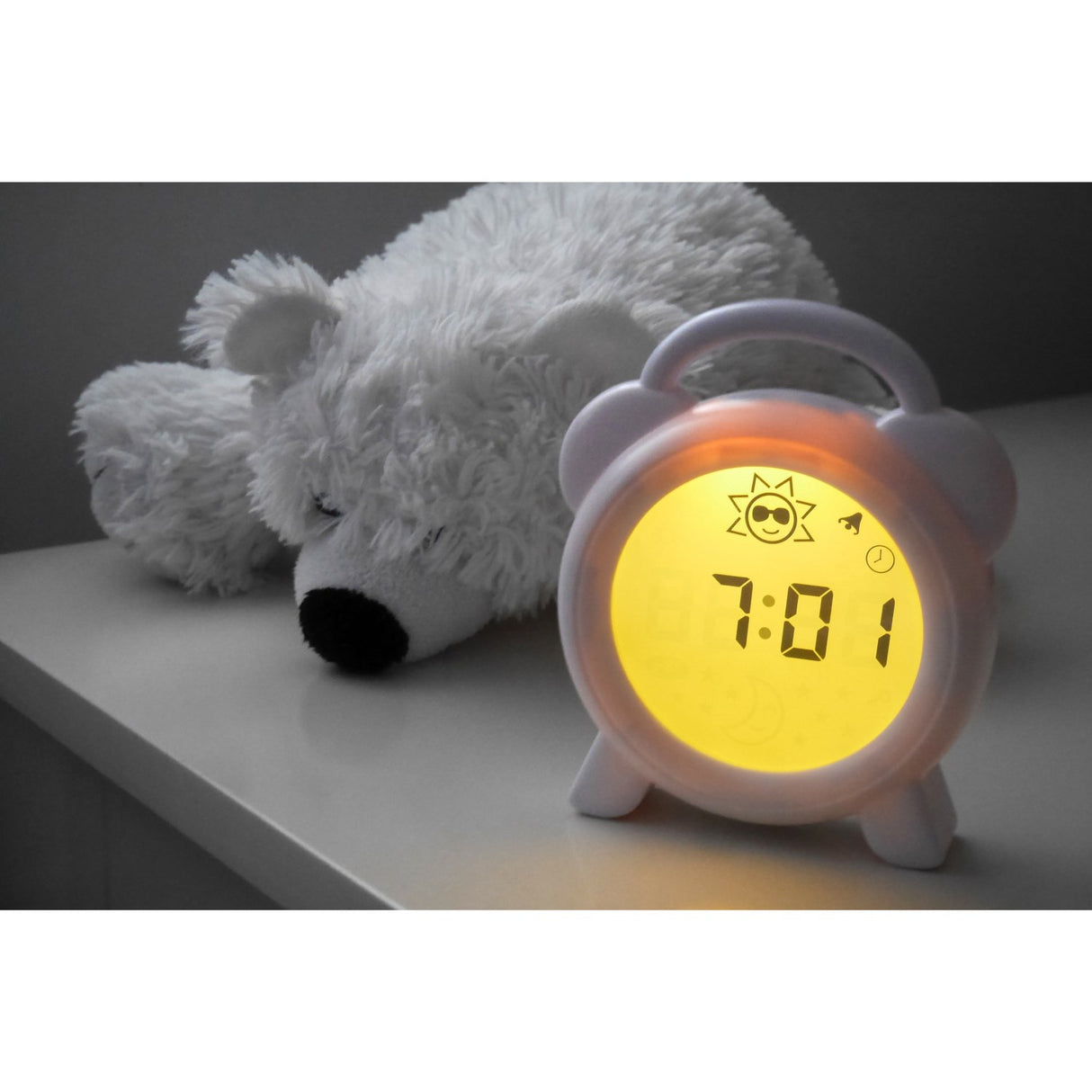 Alecto White Sleep Trainer, Night Light Og Alarm Clock