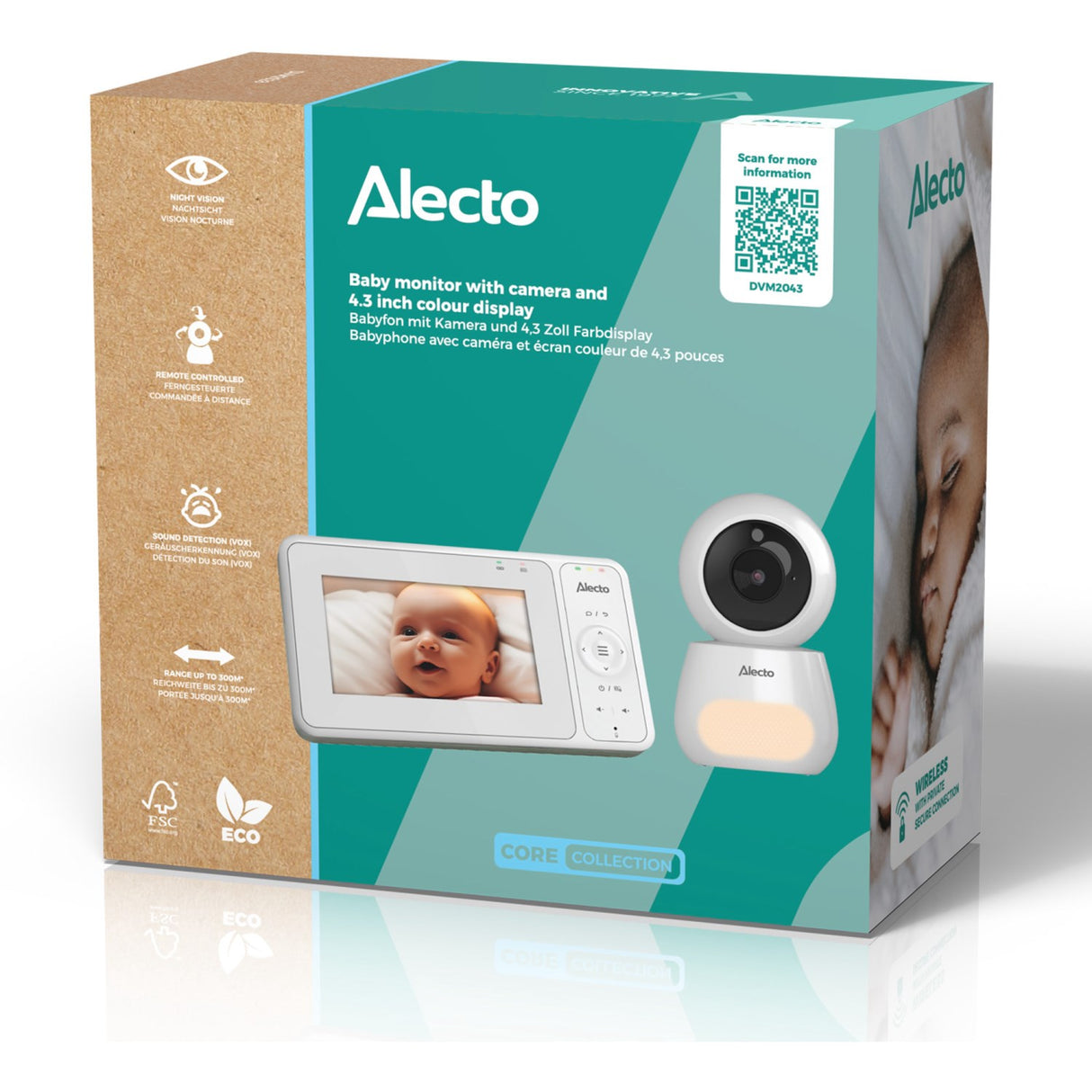 Alecto Video Baby Monitor Med 4.3 Inch Farge Display