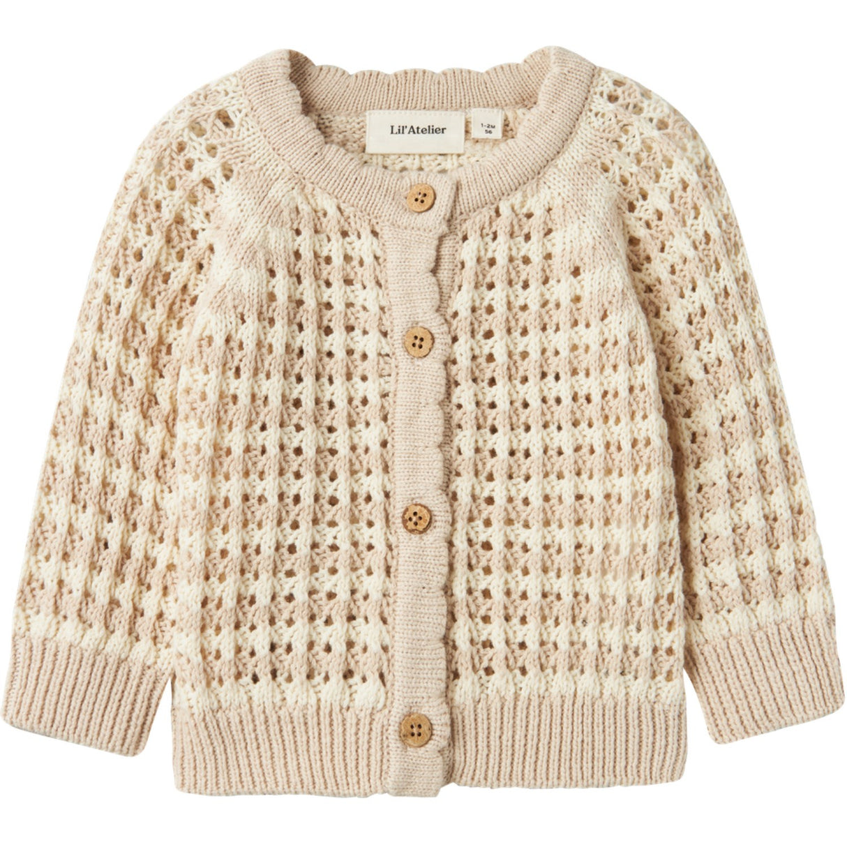 Lil'Atelier Turtledove Gray Morn Boa Strikk Cardigan