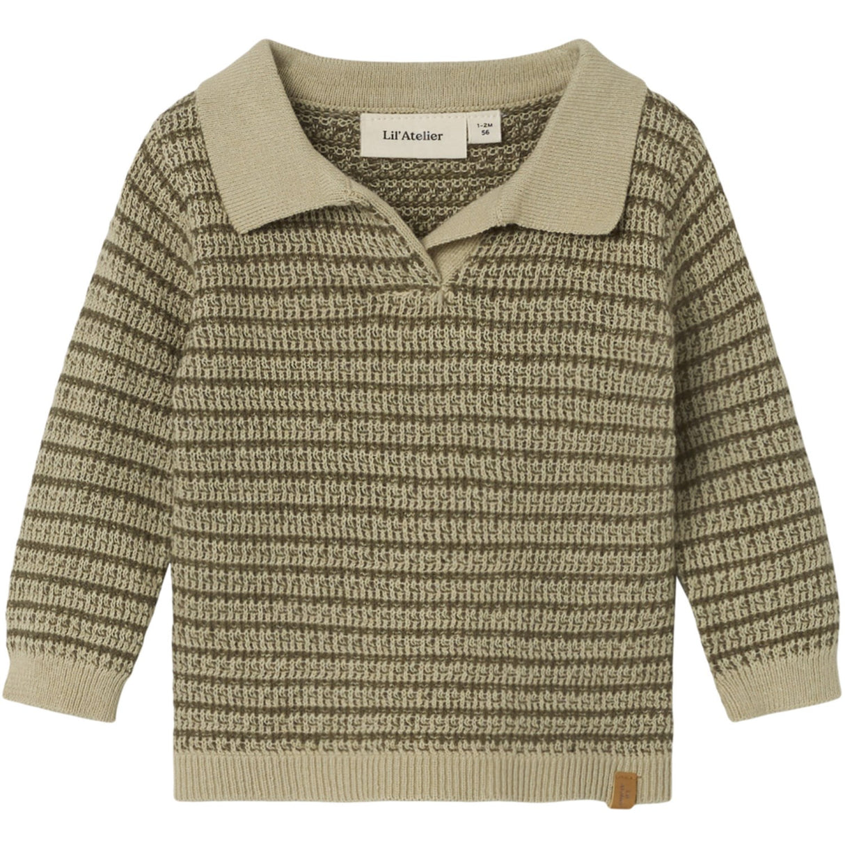 Lil'Atelier Moss Gray Barker Strikk Polo