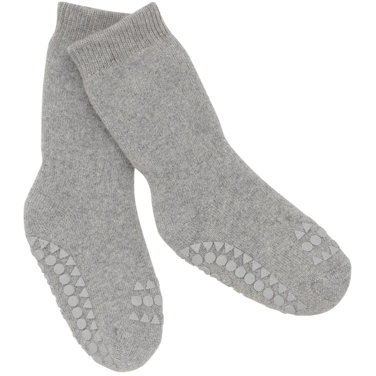 Gobabygo Grey Melange Non-Slip Strømper Organic Terry Bomull