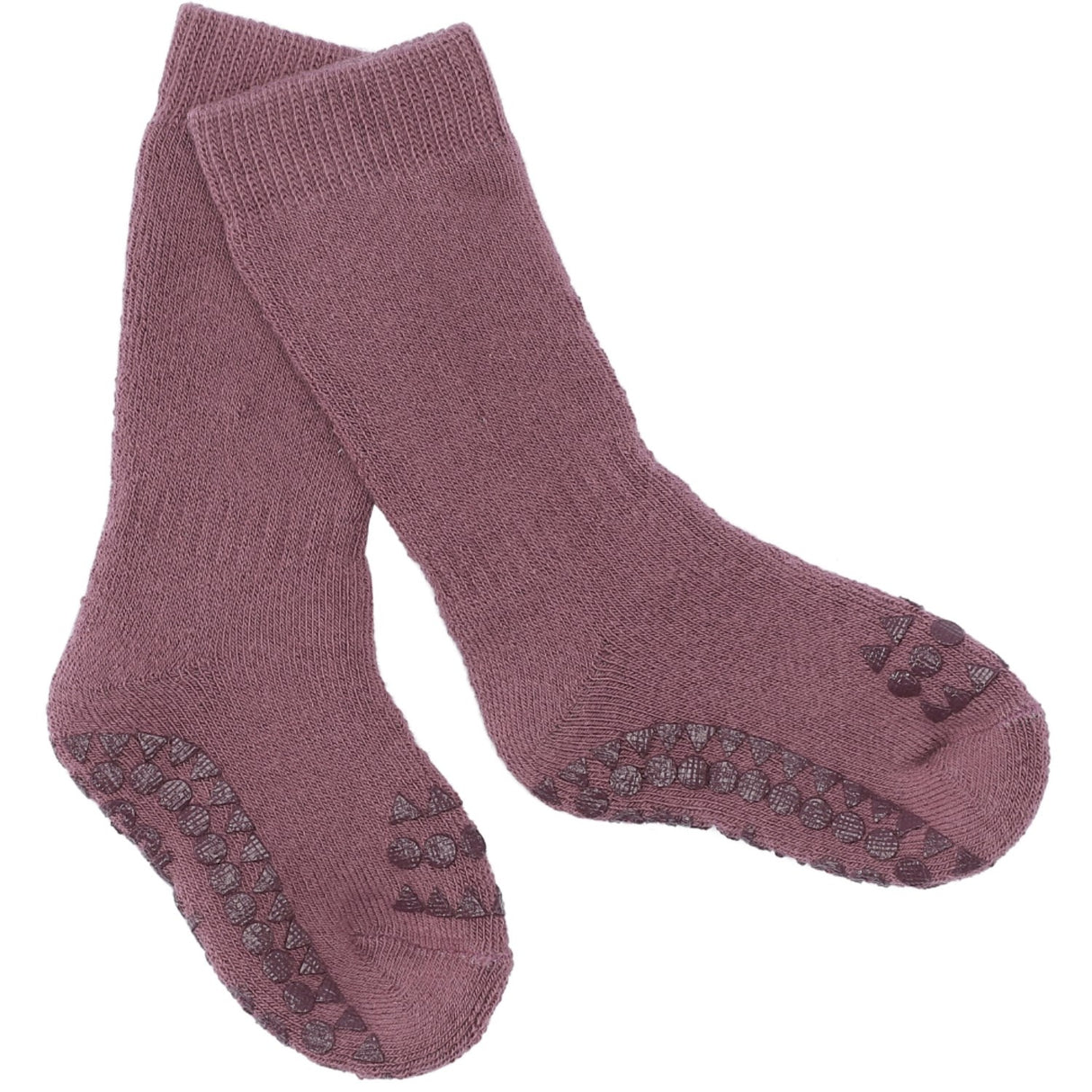 Gobabygo Misty Plum Non-Slip Strømper Organic Terry Bomull