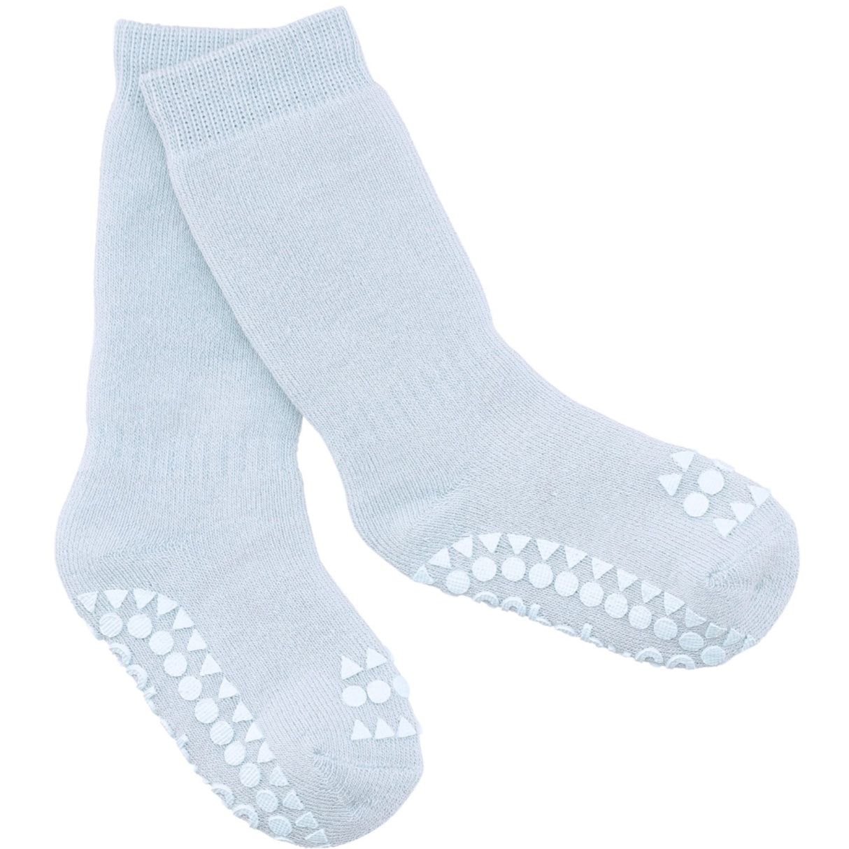 Gobabygo Sky Blue Non-Slip Strømper Organic Terry Bomull
