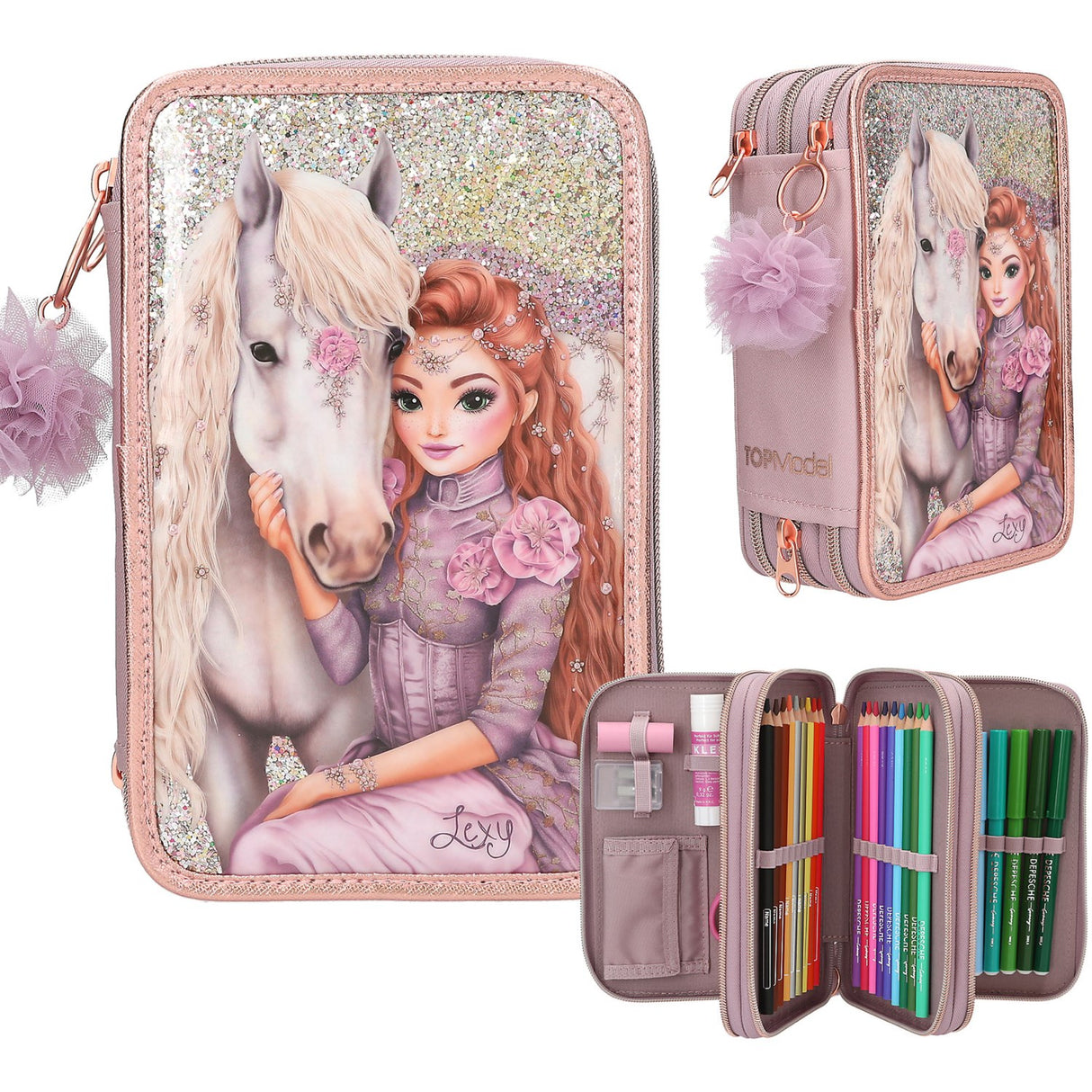 TOPModel Viva Violet Triple Pencil Case
