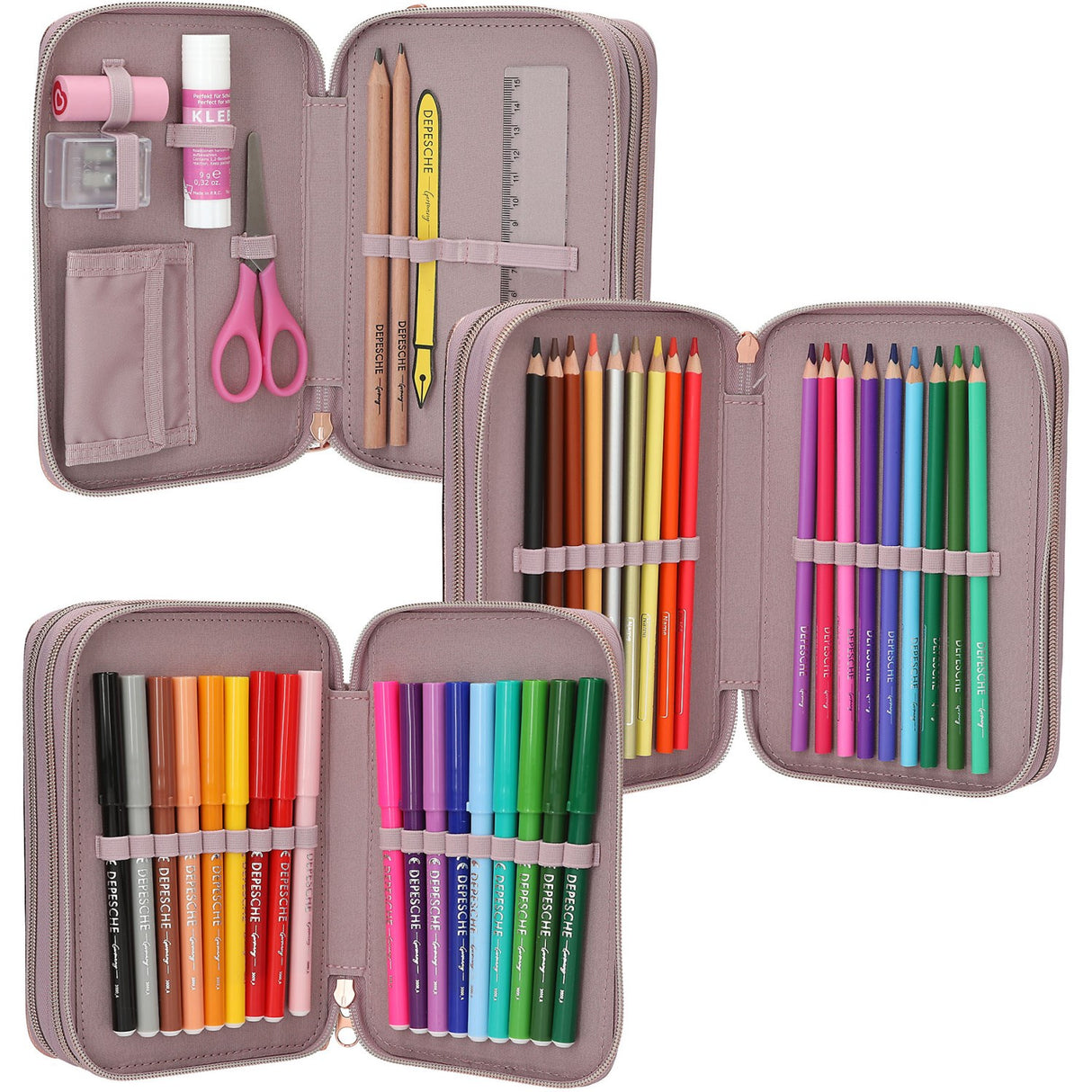 TOPModel Viva Violet Triple Pencil Case