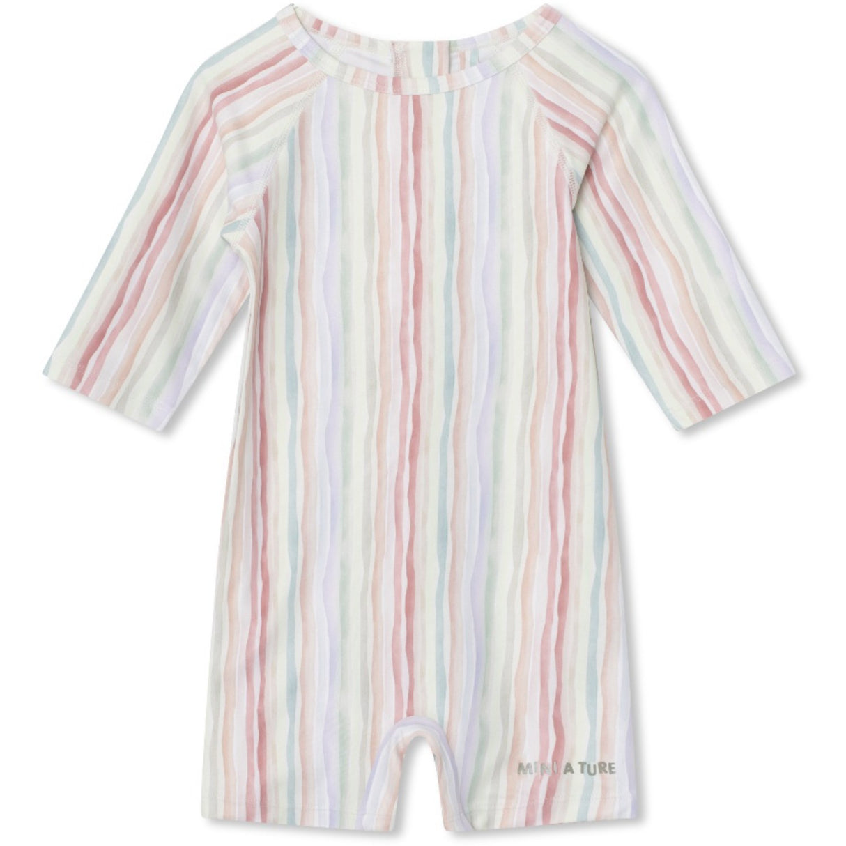 Mini A ture Wavy Stripes Goldie 3/4 Printed Kjole. GRS