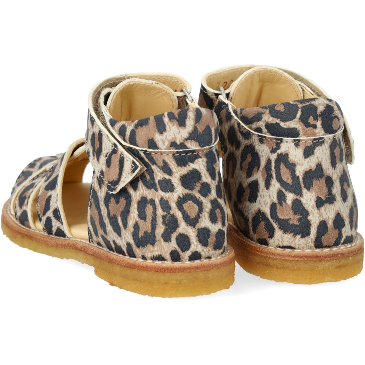 Angulus Leopard suede Begynner Sandal Med Borrelåslukning
