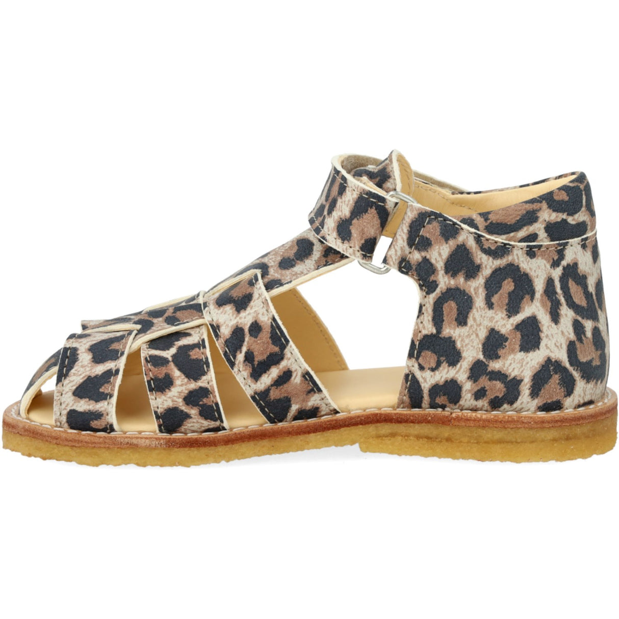 Angulus Leopard suede Begynner Sandal Med Borrelåslukning