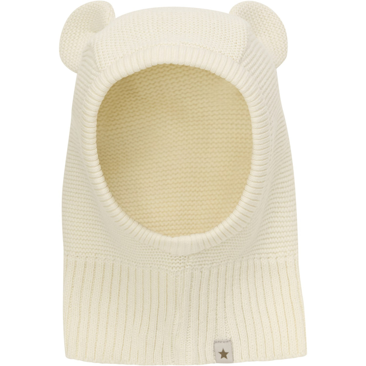 Huttelihut Antique White Balaclava Strikk m. Ører
