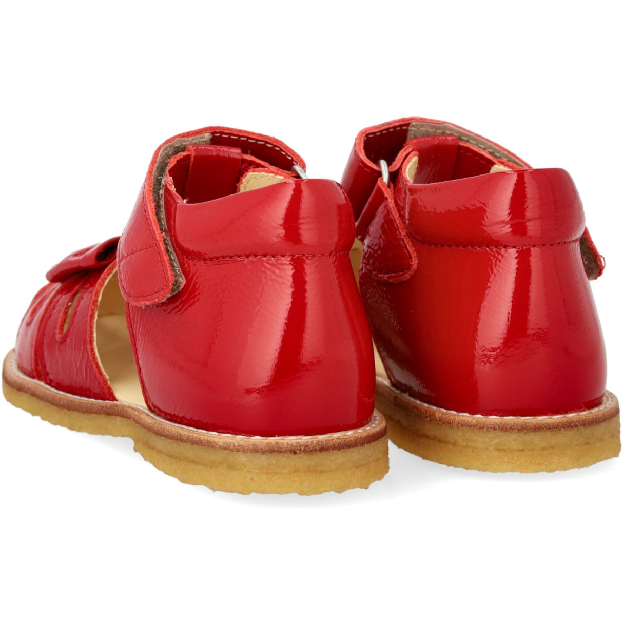 Angulus Dark Red Nybegynnersandal med Sløyfe og Borrelåslukking