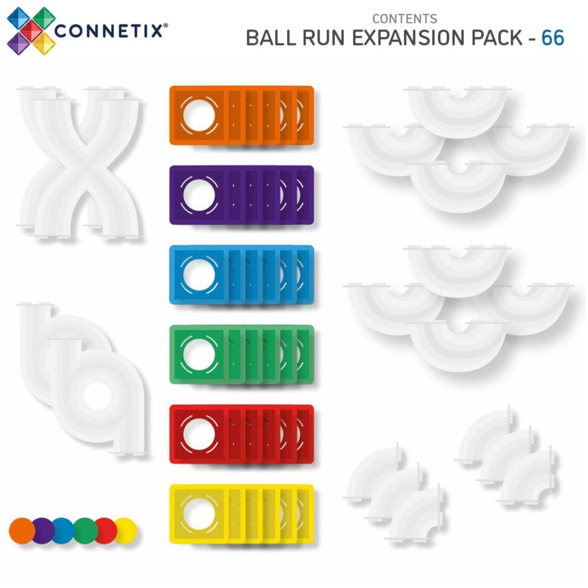 Connetix Rainbow Ball Run Expansion Pakke 66 Styks