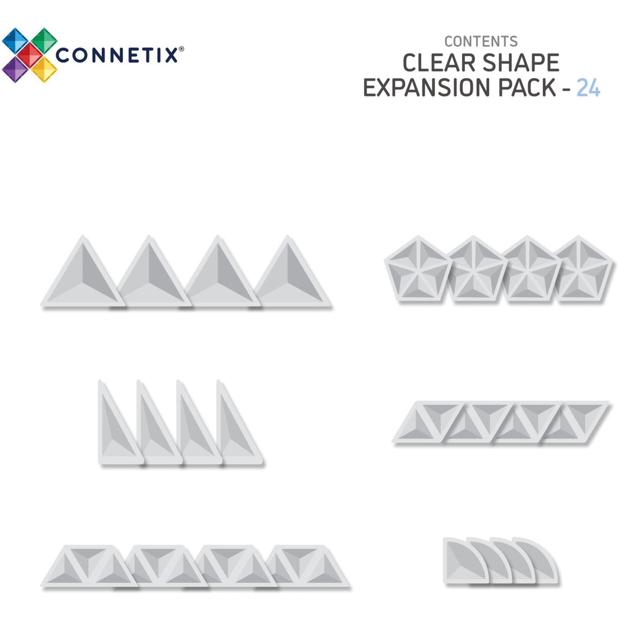 Connetix Clear Shape Expansion Pakke 24 Styks