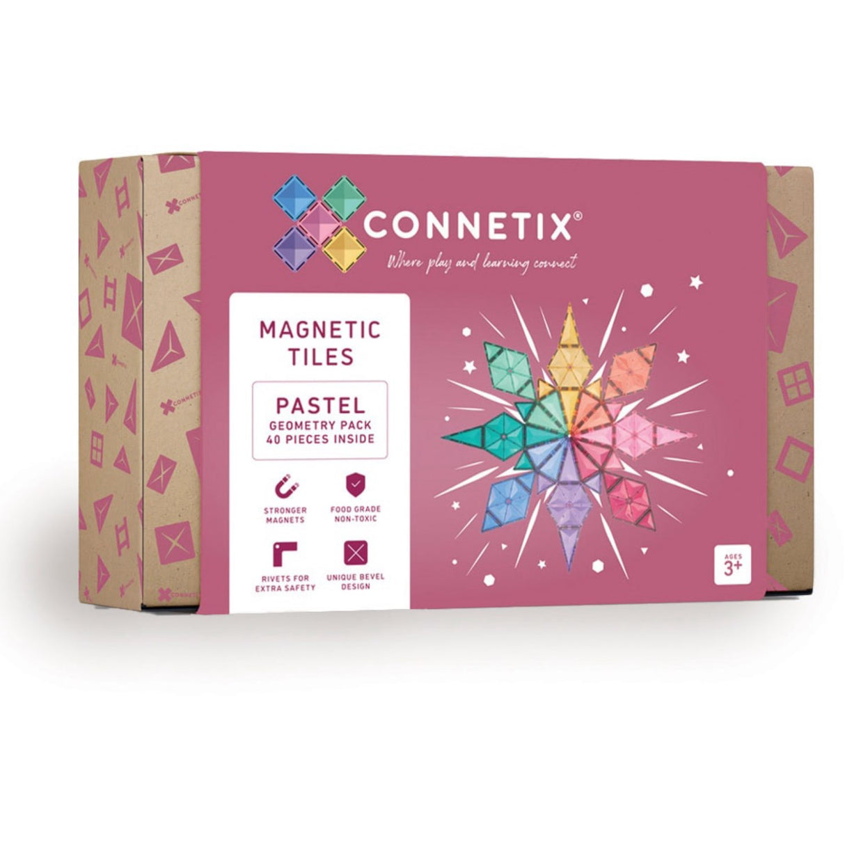 Connetix Pastel Geometry Pakke 40 Styks