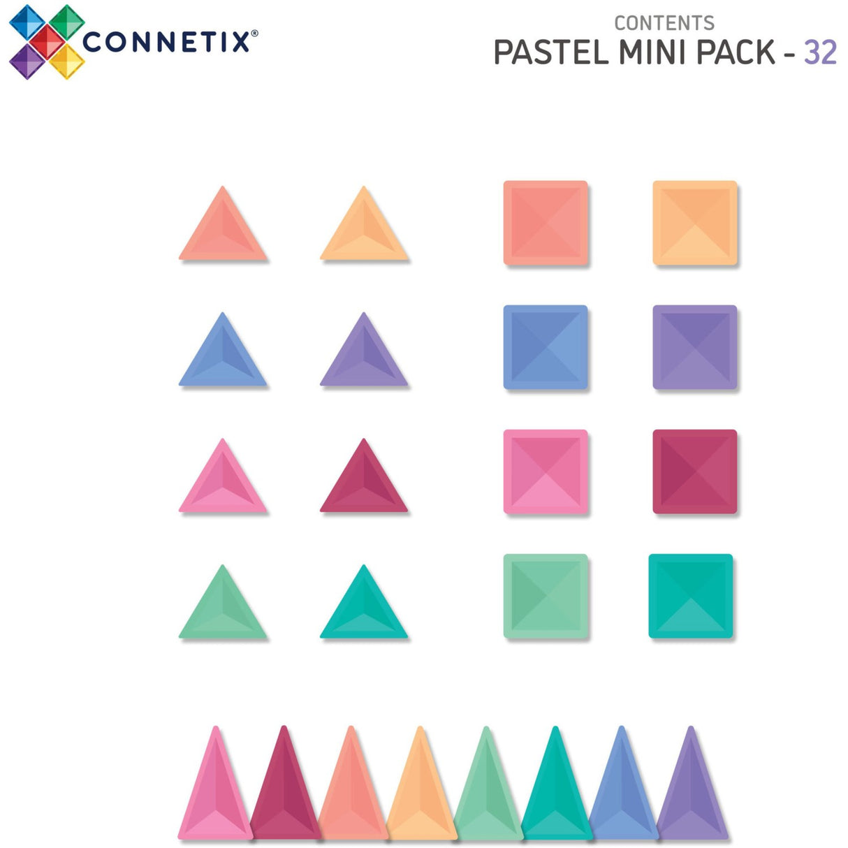 Connetix Pastel Mini Pakke 32 Styks