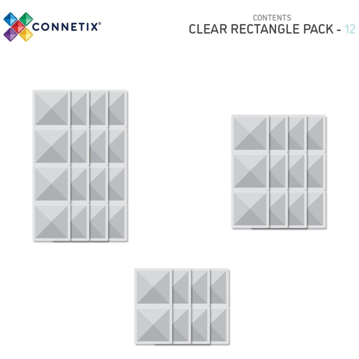 Connetix Clear Rectangle Pakke 12 Styks