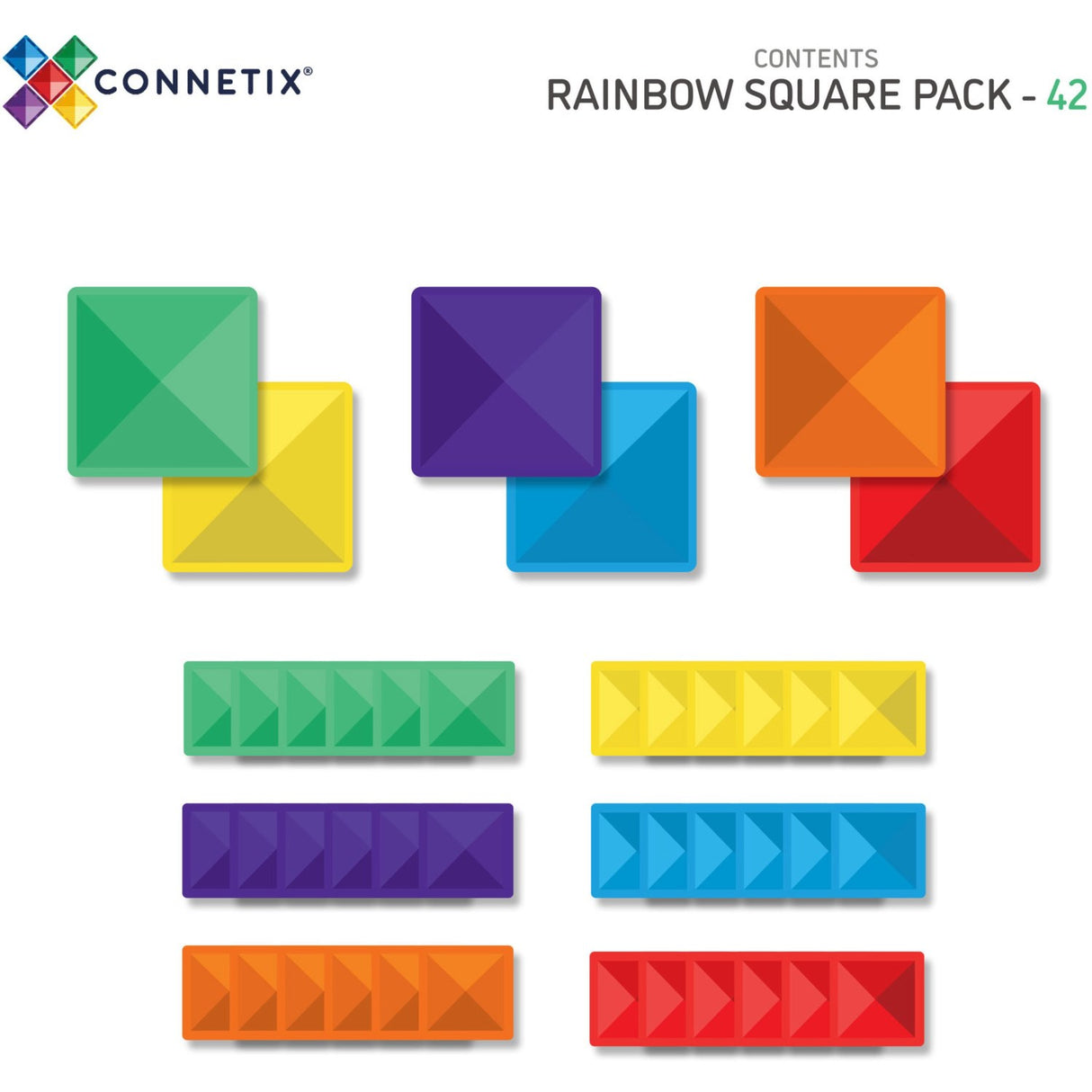 Connetix Rainbow Square Pakke 42 Styks