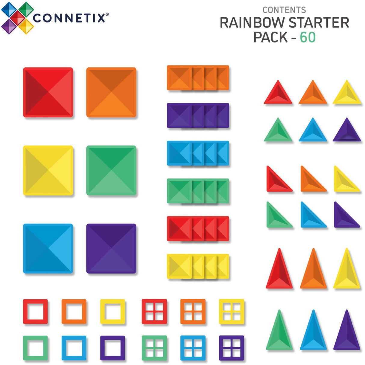 Connetix Rainbow Starter Pakke 60 Styks