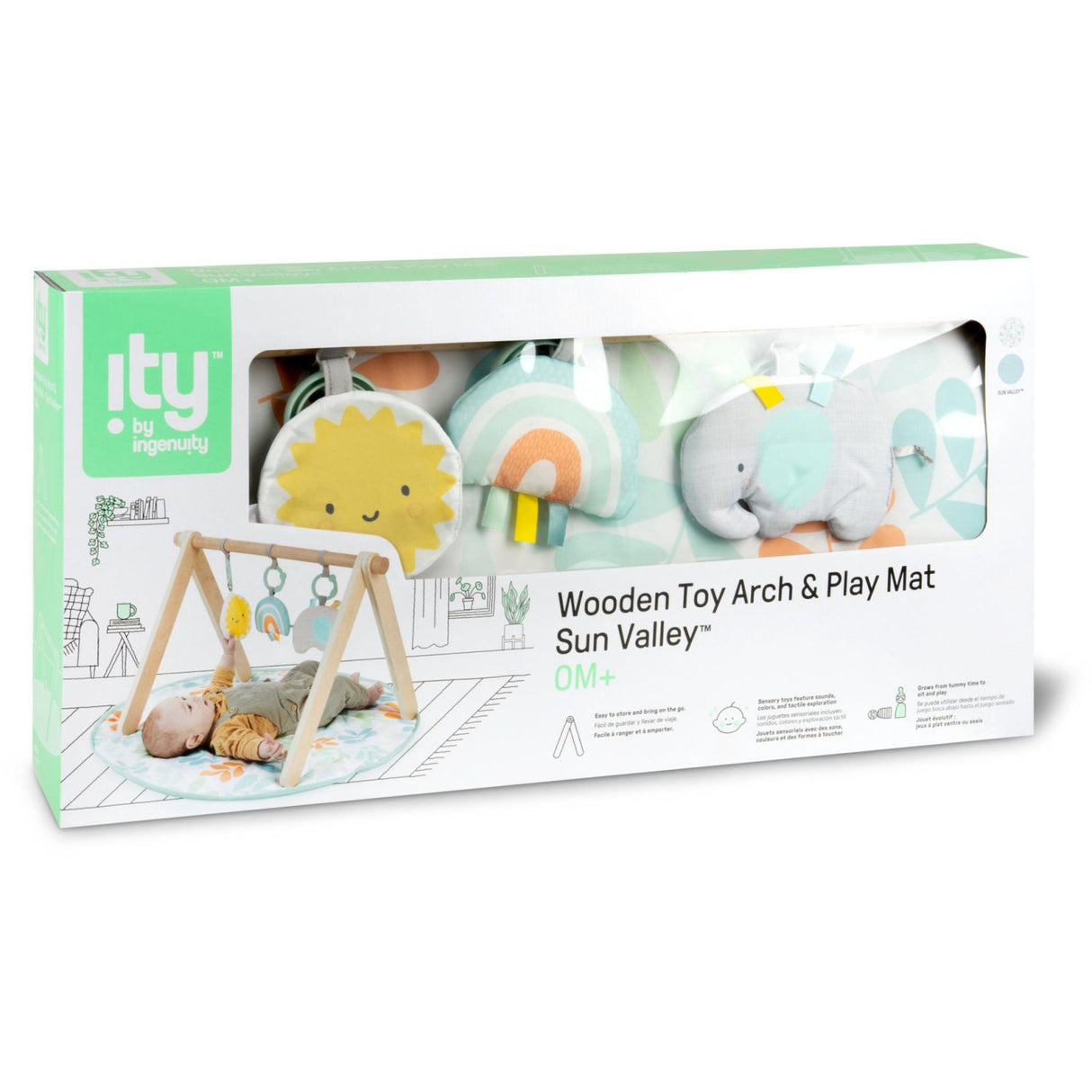 Ingenuity Sun Valley™ Wooden Leketøy Arch & Play Mat