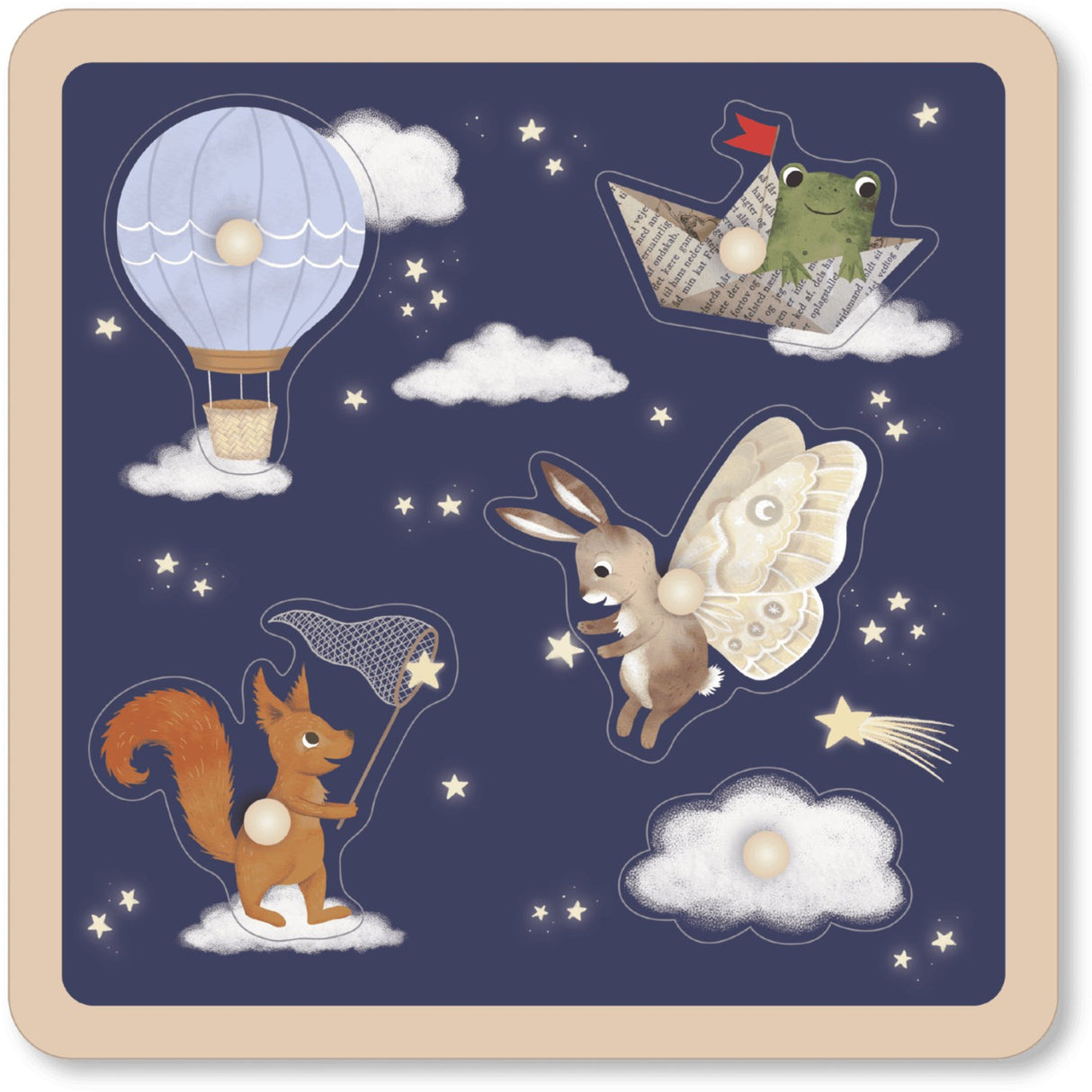 FILIBABBA Little Adventurers Wooden Sensory Puslespill